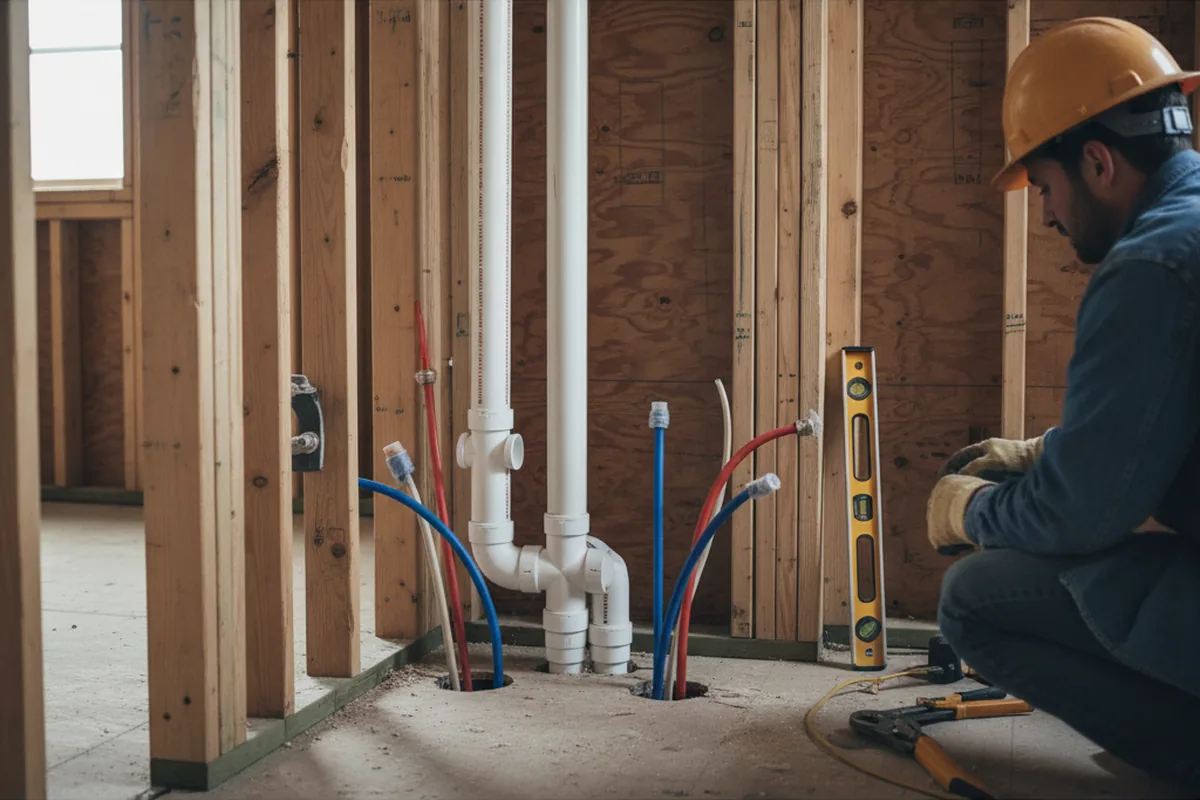Drain and supply rough-in during Garbage Disposal Repair in Barnegat Light